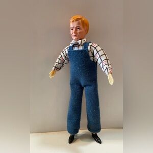 Vintage Antique 6" Doll Dollhouse Gentleman- Overalls vintage dolls- German